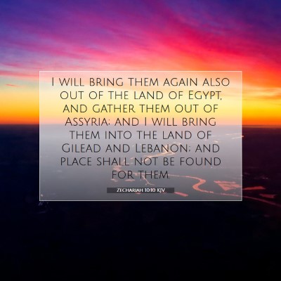 Picture 07 - Zechariah 10:10 KJV - I will bring them again also out of the land of - Bible Verse Picture