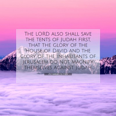 Picture 07 - Zechariah 12:7 KJV - The LORD also shall save the tents of Judah - Bible Verse Picture