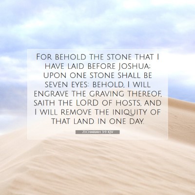 Picture 07 - Zechariah 3:9 KJV - For behold the stone that I have laid before - Bible Verse Picture