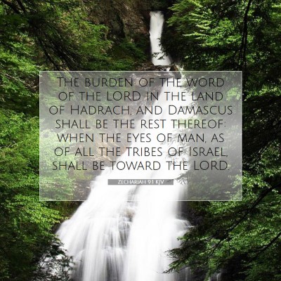 Picture 07 - Zechariah 9:1 KJV - The burden of the word of the LORD in the land of - Bible Verse Picture