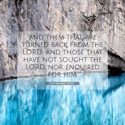 Picture 07 - Zephaniah 1:6 KJV - And them that are turned back from the LORD; and - Bible Verse Picture