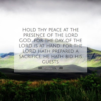Picture 07 - Zephaniah 1:7 KJV - Hold thy peace at the presence of the Lord GOD: - Bible Verse Picture