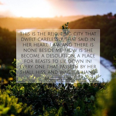 Picture 07 - Zephaniah 2:15 KJV - This is the rejoicing city that dwelt carelessly, - Bible Verse Picture