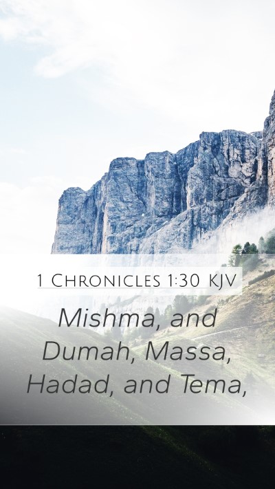 1 Chronicles 1:30 KJV Mobile Phone Wallpaper - Mishma, and Dumah, Massa, Hadad, and - Mobile Bible Verse Wallpaper