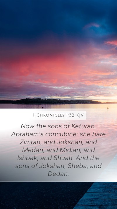 1 Chronicles 1:32 KJV Bible Verse Image