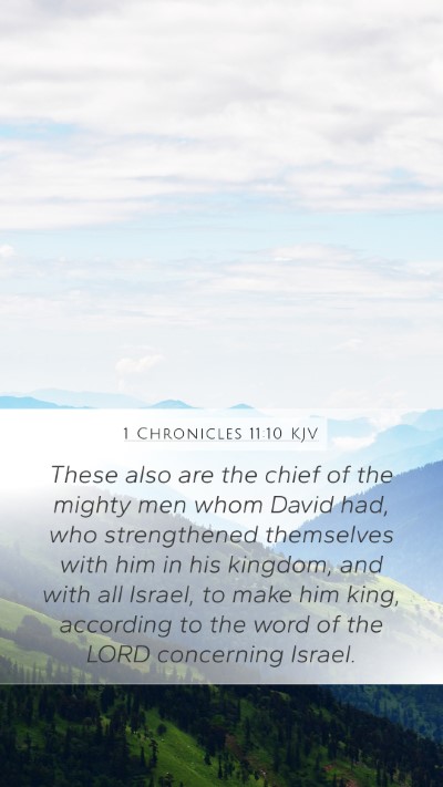 1 Chronicles 11:10 KJV Bible Verse Image