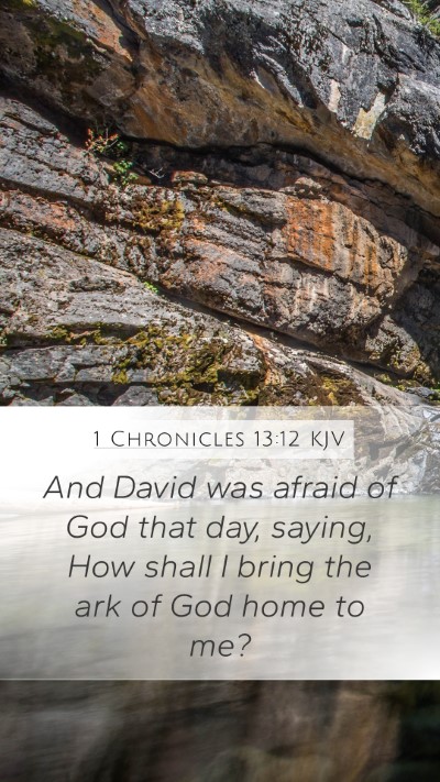 1 Chronicles 13:12 KJV Mobile Phone Wallpaper - And David was afraid of God that day, saying, How - Mobile Bible Verse Wallpaper