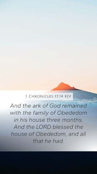 1 Chronicles 13:14 KJV Bible Verse Image