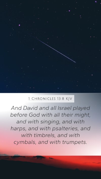 1 Chronicles 13:8 KJV Bible Verse Image