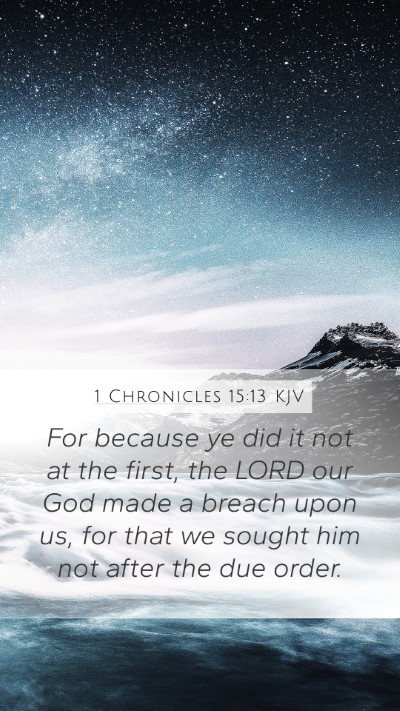 1 Chronicles 15:13 KJV Bible Verse Image