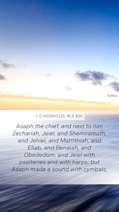 1 Chronicles 16:5 KJV Bible Verse Image
