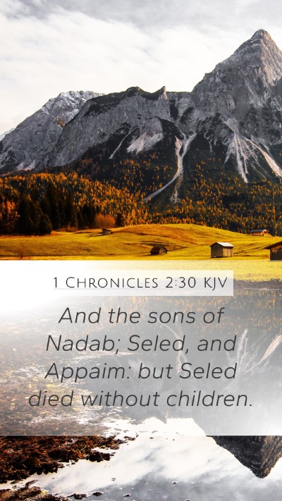 1 Chronicles 2:30 KJV Mobile Phone Wallpaper - And the sons of Nadab; Seled, and Appaim: but - Mobile Bible Verse Wallpaper