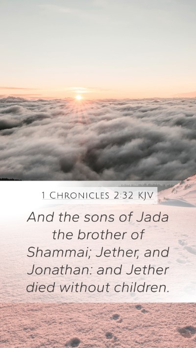 1 Chronicles 2:32 KJV Mobile Phone Wallpaper - And the sons of Jada the brother of Shammai; - Mobile Bible Verse Wallpaper