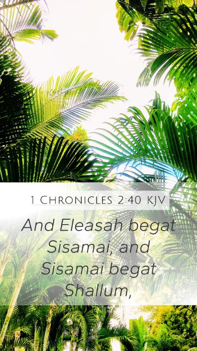1 Chronicles 2:40 KJV Mobile Phone Wallpaper - And Eleasah begat Sisamai, and Sisamai begat - Mobile Bible Verse Wallpaper