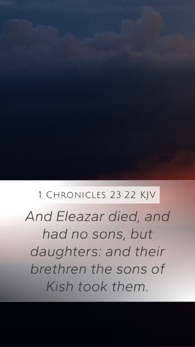 1 Chronicles 23:22 KJV Bible Verse Image