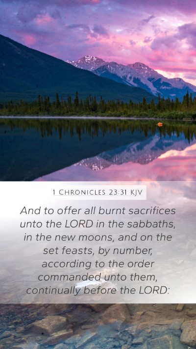 1 Chronicles 23:31 KJV Bible Verse Image
