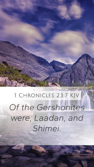 1 Chronicles 23:7 KJV Bible Verse Image