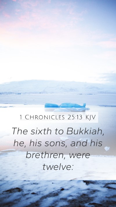1 Chronicles 25:13 KJV Mobile Phone Wallpaper - The sixth to Bukkiah, he, his sons, and his - Mobile Bible Verse Wallpaper