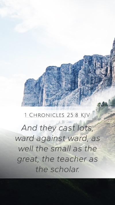 1 Chronicles 25:8 KJV Bible Verse Image