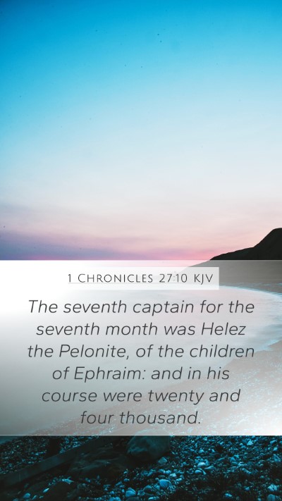 1 Chronicles 27:10 KJV Mobile Phone Wallpaper - The seventh captain for the seventh month was - Mobile Bible Verse Wallpaper