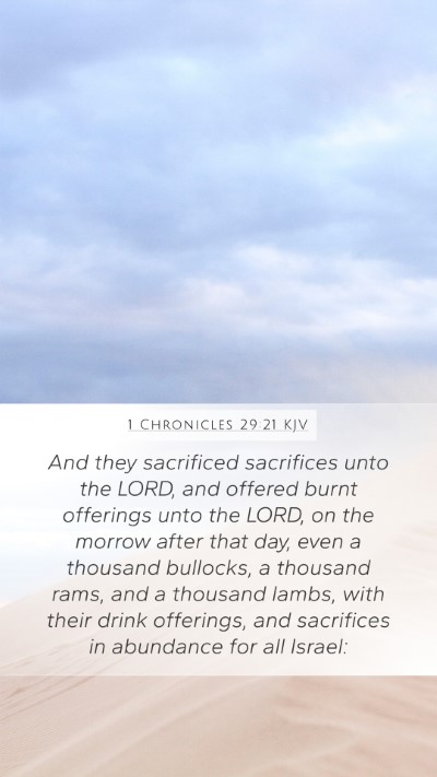 1 Chronicles 29:21 KJV Bible Verse Image