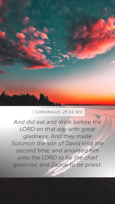 1 Chronicles 29:22 KJV Bible Verse Image