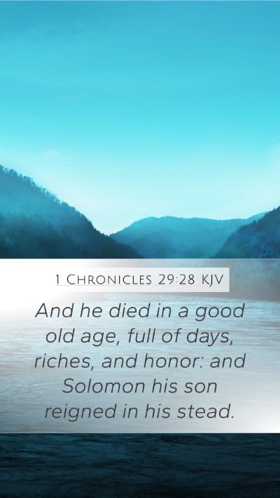1 Chronicles 29:28 KJV Bible Verse Image