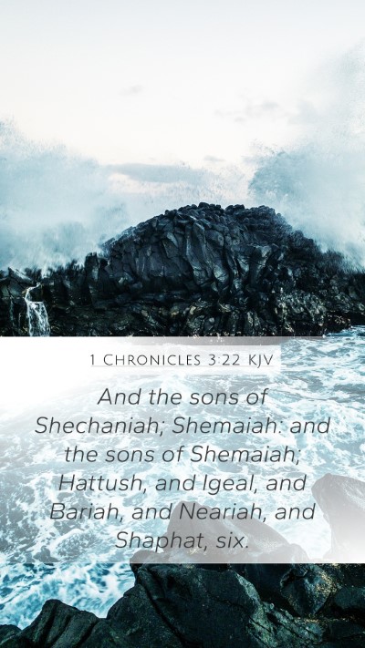 1 Chronicles 3:22 KJV Bible Verse Image