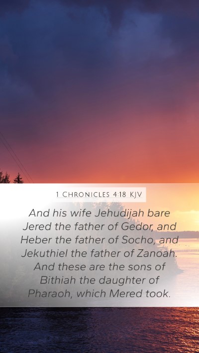 1 Chronicles 4:18 KJV Bible Verse Image
