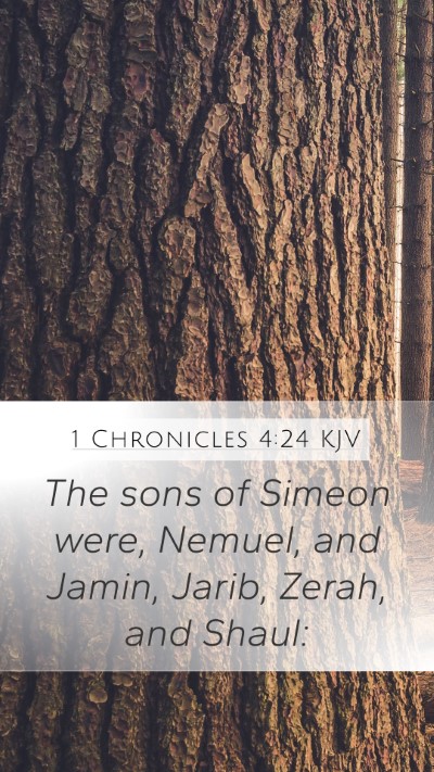 1 Chronicles 4:24 KJV Bible Verse Image