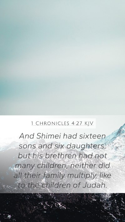 1 Chronicles 4:27 KJV Bible Verse Image
