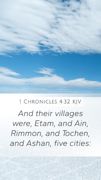 1 Chronicles 4:32 KJV Bible Verse Image