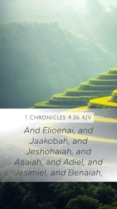1 Chronicles 4:36 KJV Mobile Phone Wallpaper - And Elioenai, and Jaakobah, and Jeshohaiah, and - Mobile Bible Verse Wallpaper