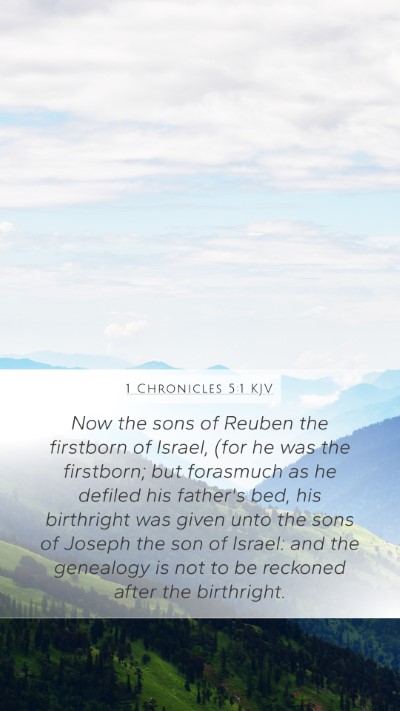 1 Chronicles 5:1 KJV Bible Verse Image