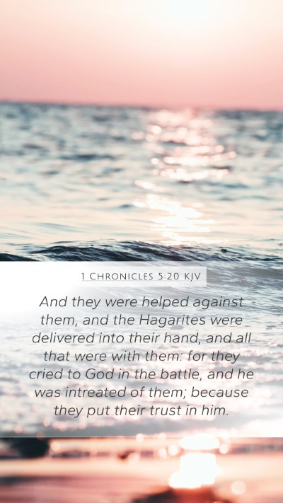 1 Chronicles 5:20 KJV Bible Verse Image