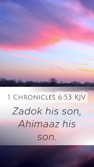 1 Chronicles 6:53 KJV Bible Verse Image