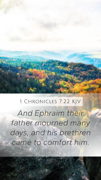 1 Chronicles 7:22 KJV Mobile Phone Wallpaper - And Ephraim their father mourned many days, and - Mobile Bible Verse Wallpaper