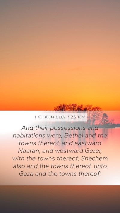 1 Chronicles 7:28 KJV Bible Verse Image