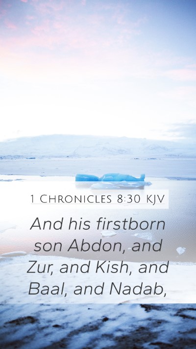 1 Chronicles 8:30 KJV Bible Verse Image
