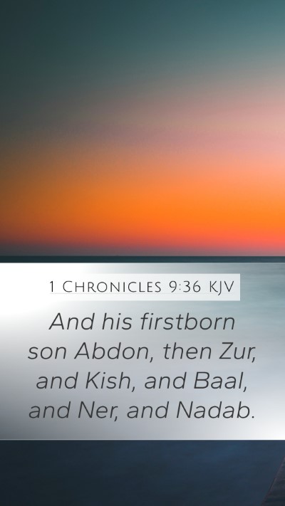 1 Chronicles 9:36 KJV Bible Verse Image