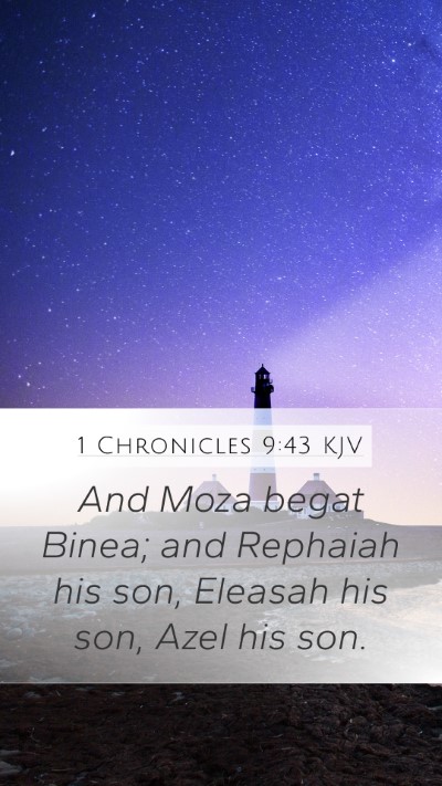 1 Chronicles 9:43 KJV Mobile Phone Wallpaper - And Moza begat Binea; and Rephaiah his son, - Mobile Bible Verse Wallpaper