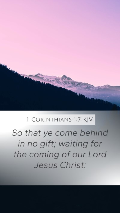 1 Corinthians 1:7 KJV Bible Verse Image