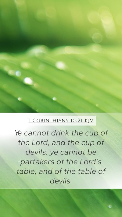 1 Corinthians 10:21 KJV Bible Verse Image