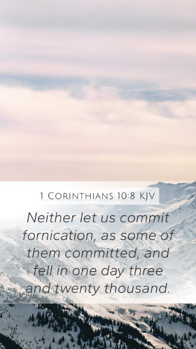1 Corinthians 10:8 KJV Bible Verse Image