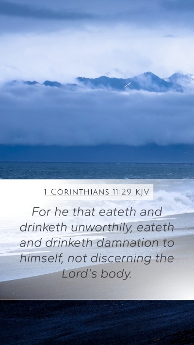 1 Corinthians 11:29 KJV Bible Verse Image