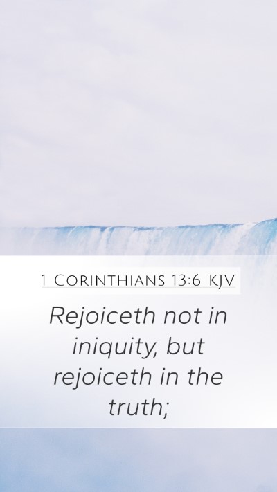 1 Corinthians 13:6 KJV Bible Verse Image