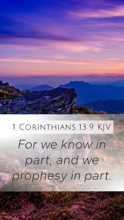 1 Corinthians 13:9 KJV Bible Verse Image
