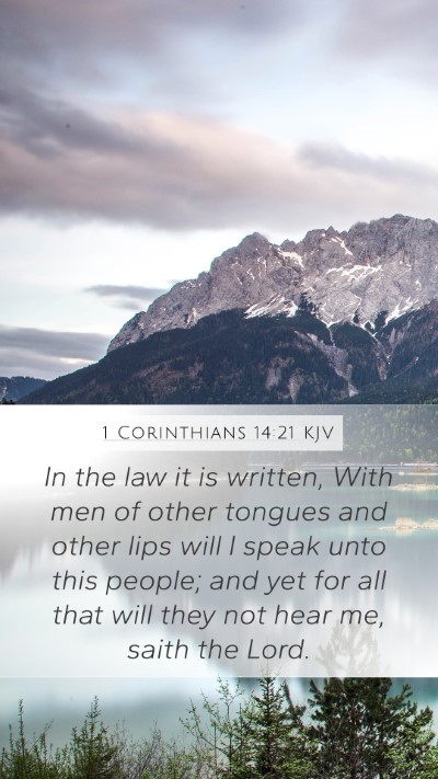 1 Corinthians 14:21 KJV Bible Verse Image