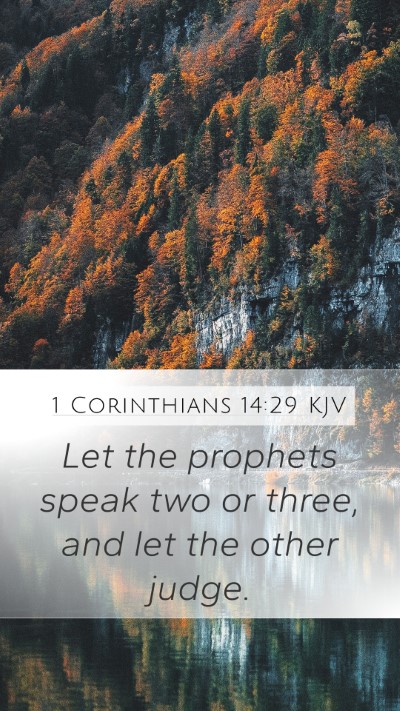 1 Corinthians 14:29 KJV Bible Verse Image