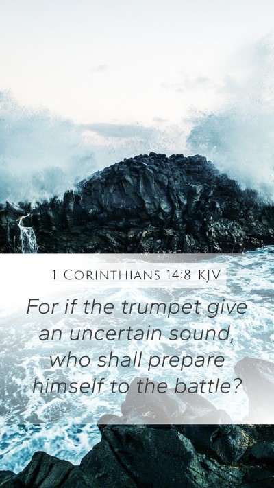 1 Corinthians 14:8 KJV Bible Verse Image